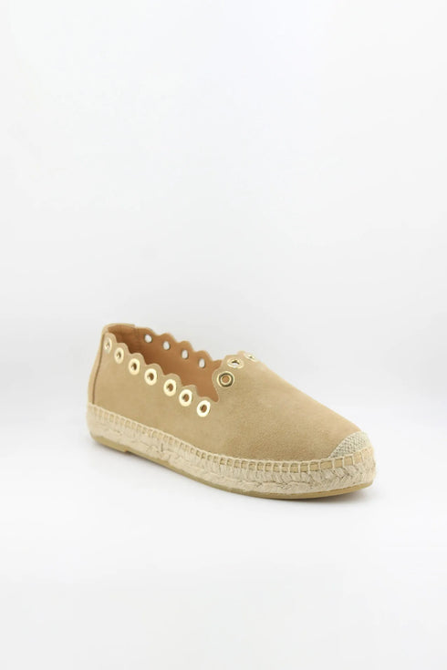 Nivel Scalloped Espadrille with Eyelet Trim